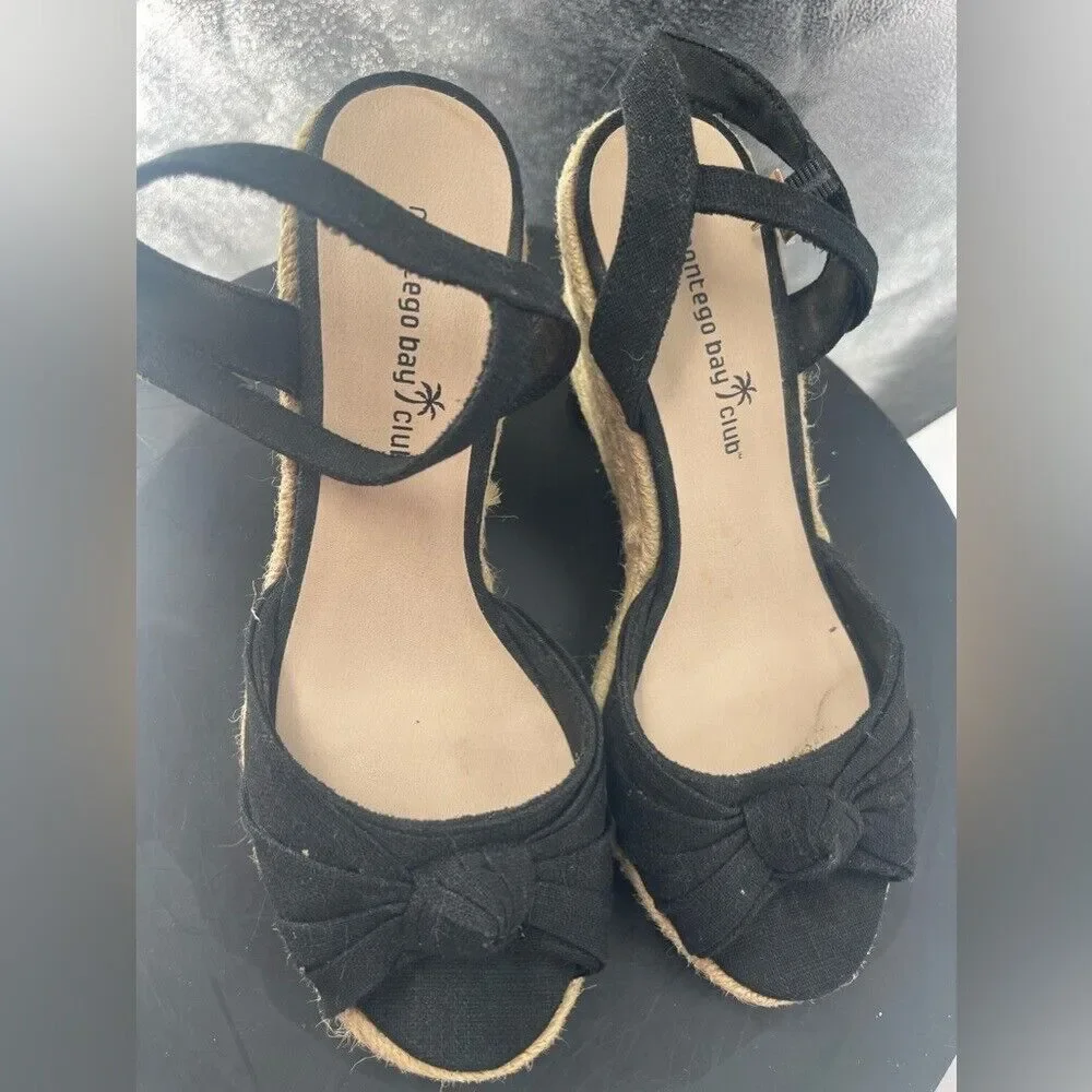Montego Bay espadrilles women's black sandal,‎ size 7